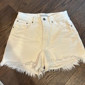 High Rise 4 inch white shorts
